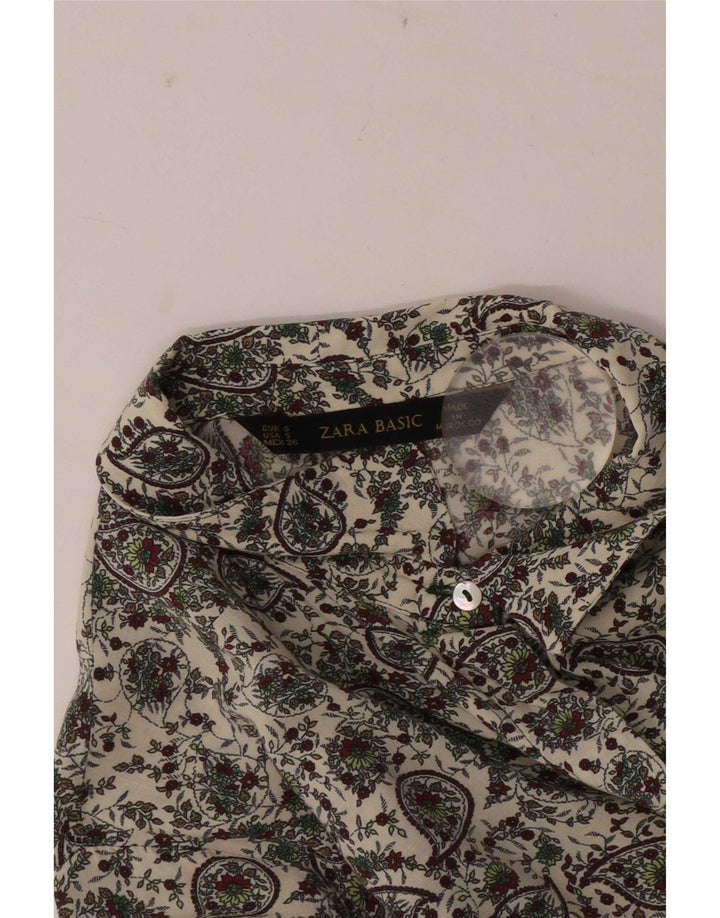 Cămașă pentru femei Zara UK 10 Small Beige Paisley