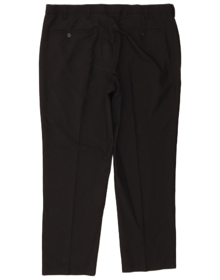 Pantaloni chino pentru bărbați Marks & Spencer, cu ajustare normală, L38 L29, poliester negru