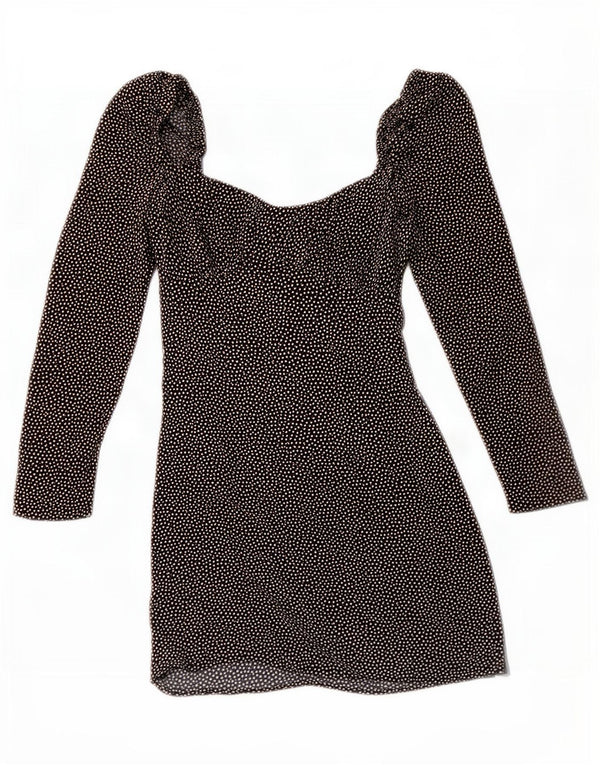Rochie mini Zara pentru femei cu umeri scoși UK 6 XS cu pete negre