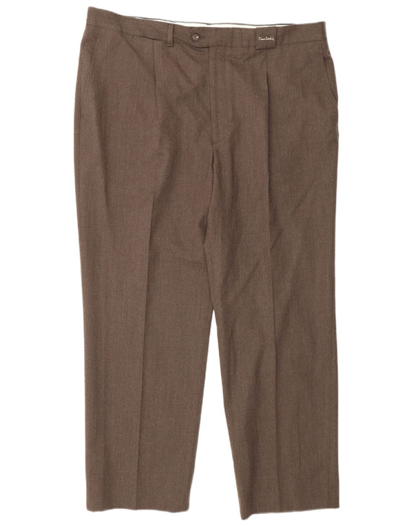 Pantaloni drepți pentru bărbați Pierre Cardin IT 52 XL L40 L30 Lână maro