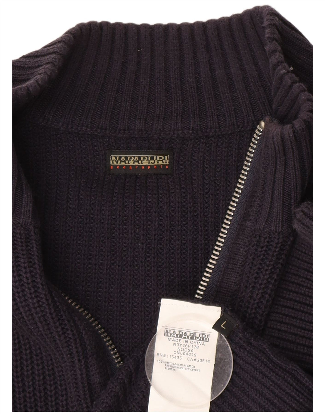 NAPAPIJRI Pulover Cardigan Geographic Bărbați Mare Bumbac Bleumarin