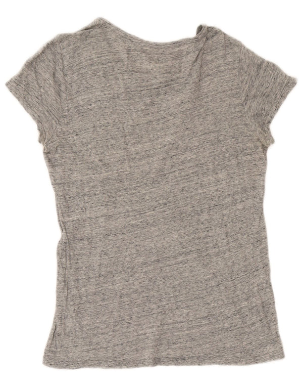 Tricou cu grafic pentru femei Zara UK 14, bumbac cu pete gri mediu