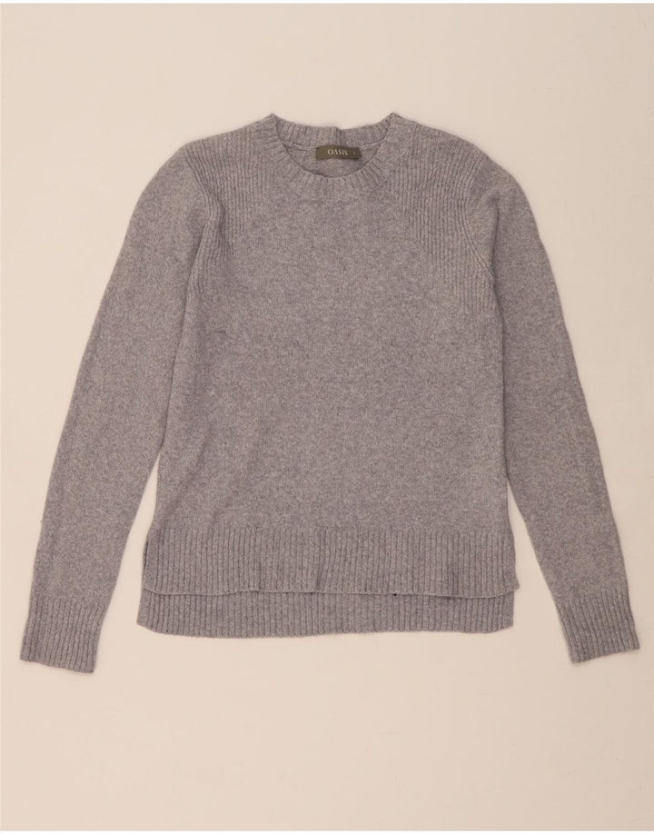 OASIS Womens Oversized Crew Neck Jumper Sweater UK 10 Small Grey Polyester Vintage Oasis and Second-Hand Oasis from Messina Hembry 