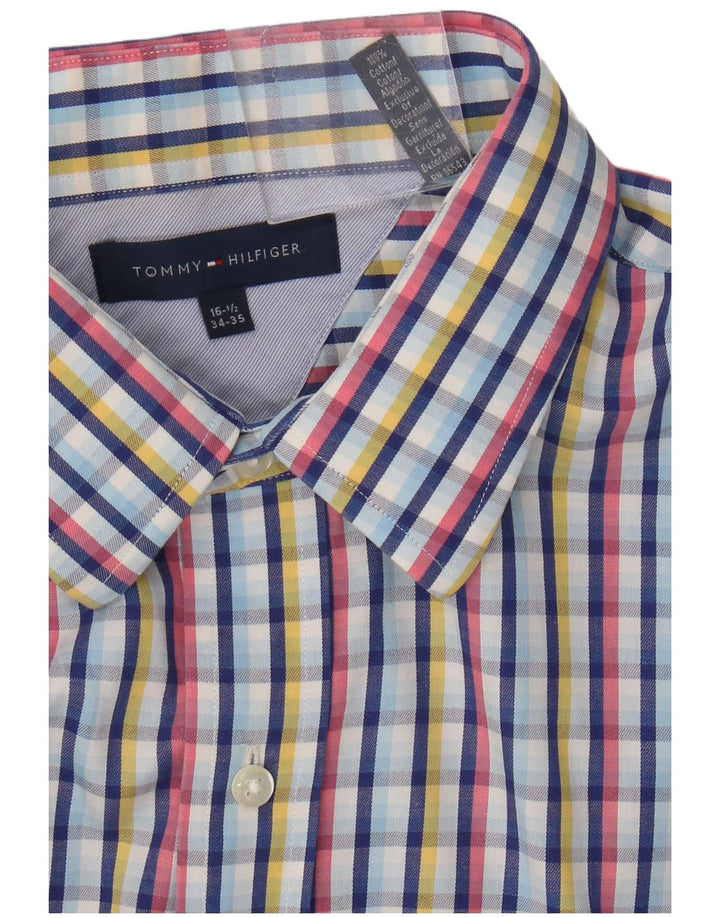 Cămașă pentru bărbați Tommy Hilfiger Mărimea 16 16 1/2 mare, bumbac cu carouri multicolore