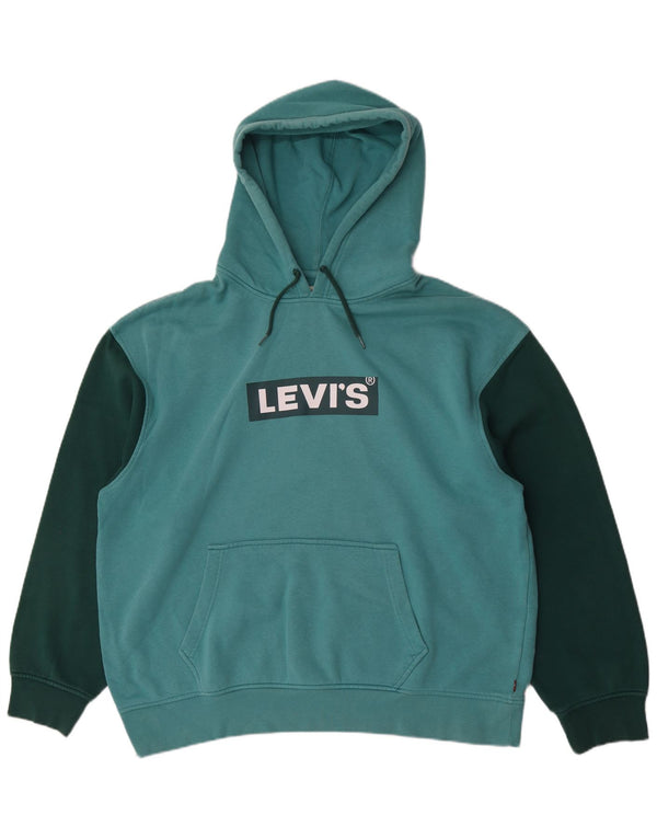 Levi's Relaxed Graphic Hoodie Jumper XL Turcoaz Colorblock Bumbac