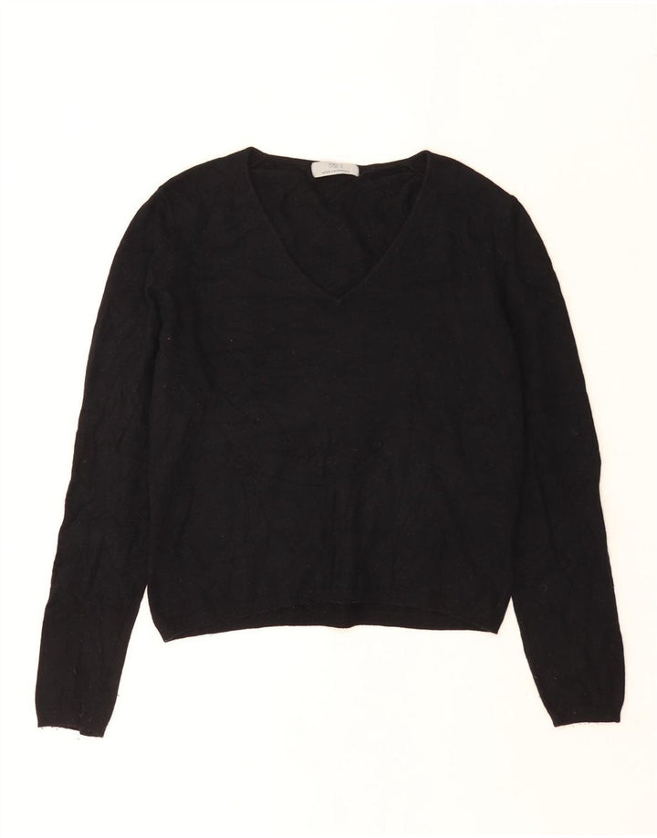Pulover cu decolteu în V pentru femei Marks & Spencer, UK 14 Medium Negru