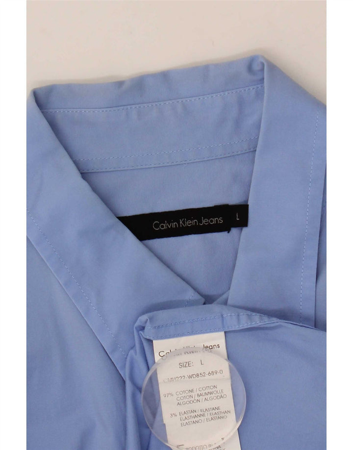 Cămașă pentru bărbați Calvin Klein Jeans, bumbac albastru mare