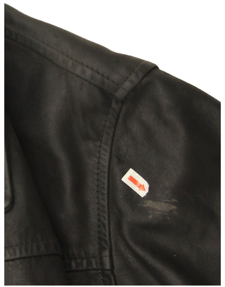 Jachetă de piele vintage pentru bărbați IT 46 Mic din piele neagră