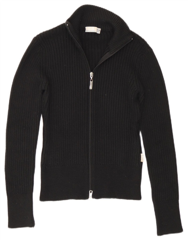 Pulover cardigan cu fermoar complet pentru femei Sergio Tacchini UK 10 Mic Negru