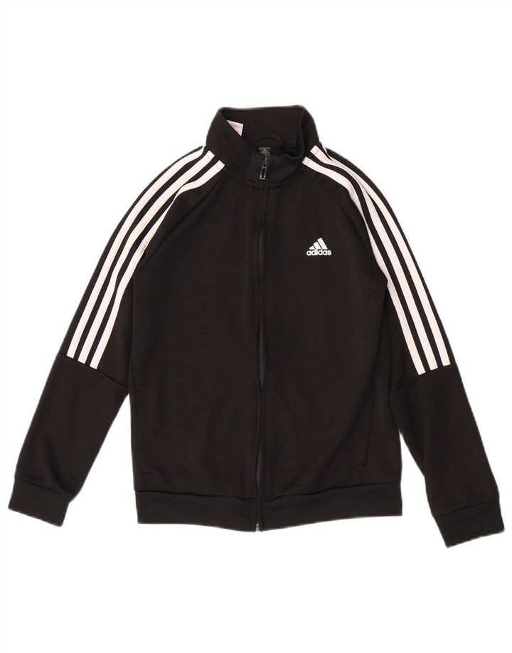 Jachetă Adidas Aeroready pentru trening pentru băieți 9-10 ani, poliester negru