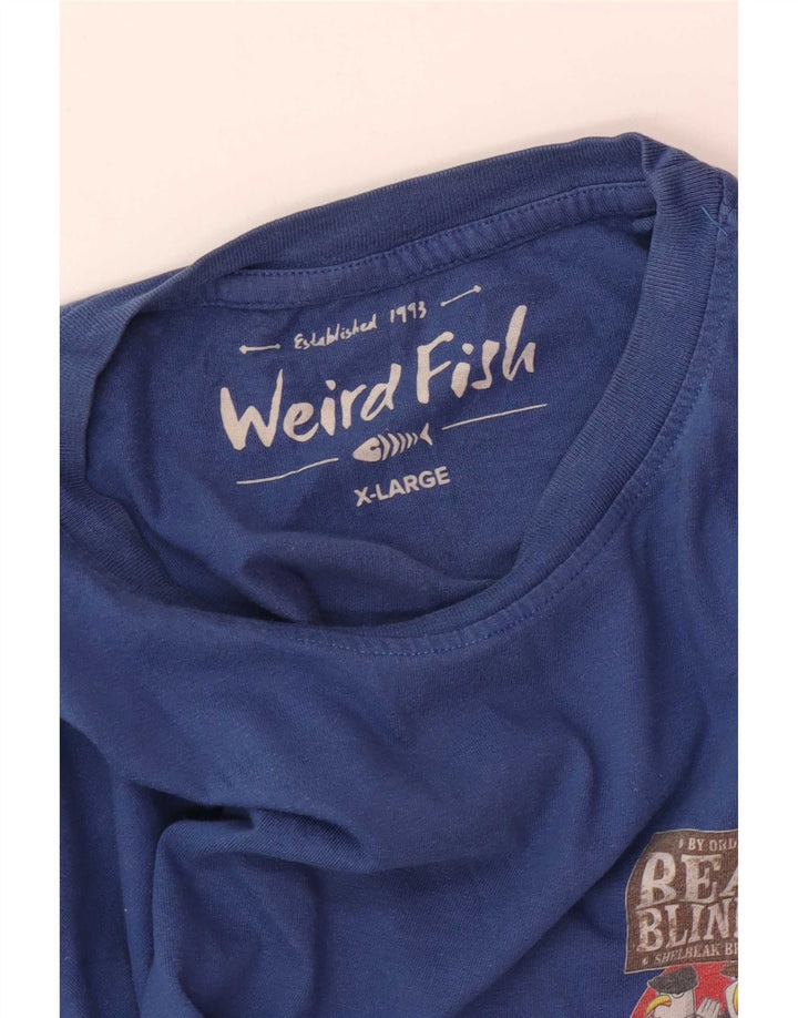 Tricou grafic pentru bărbați Weird Fish Top XL Albastru