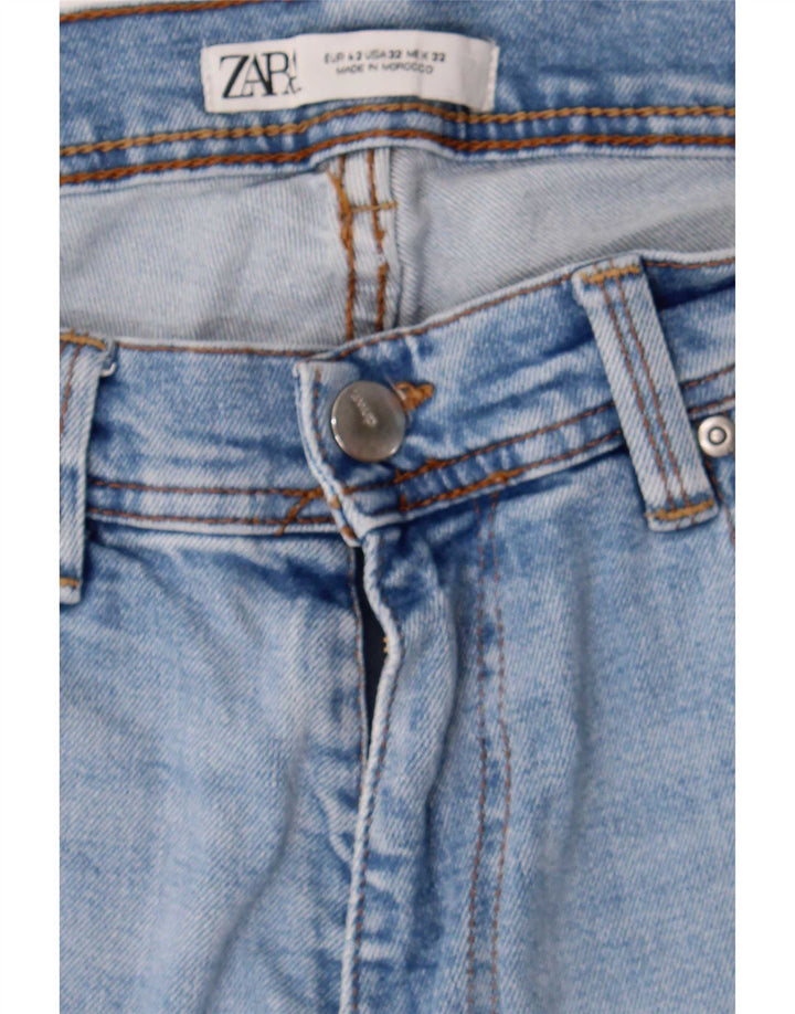 Blugi slim pentru bărbați Zara EU 42 Large W32 L29 Albastru