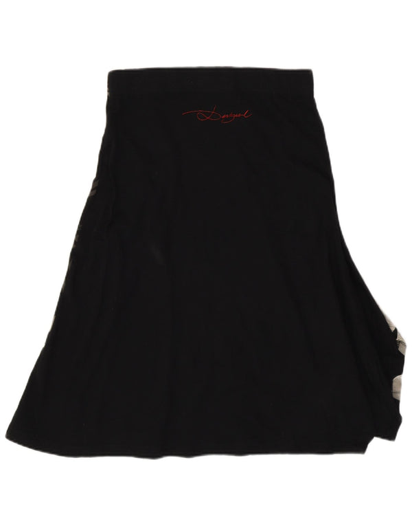 Fusta A-Line Desigual pentru femei, mică W26, neagră, florală