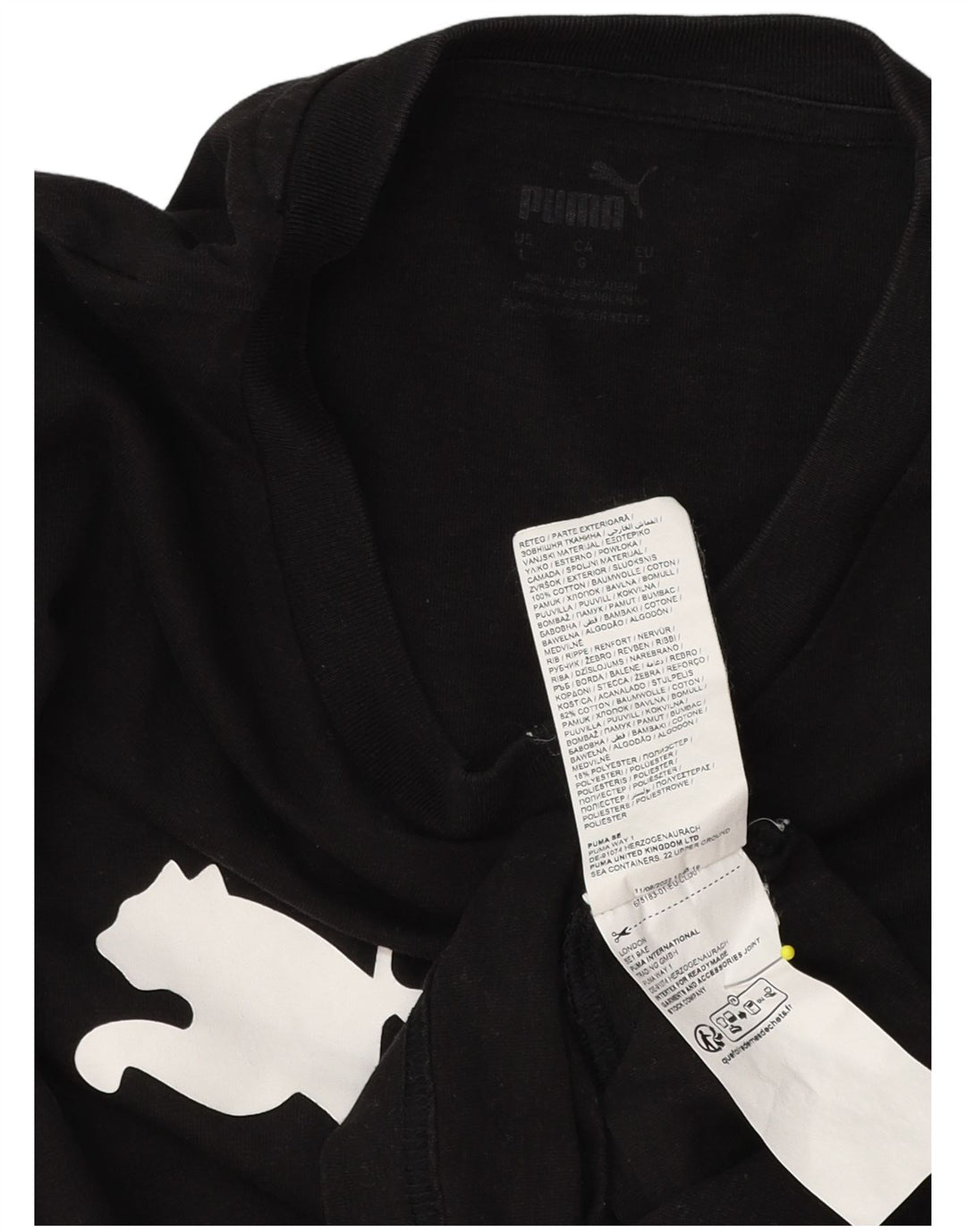 Tricou grafic Puma pentru bărbați Top mare din bumbac negru