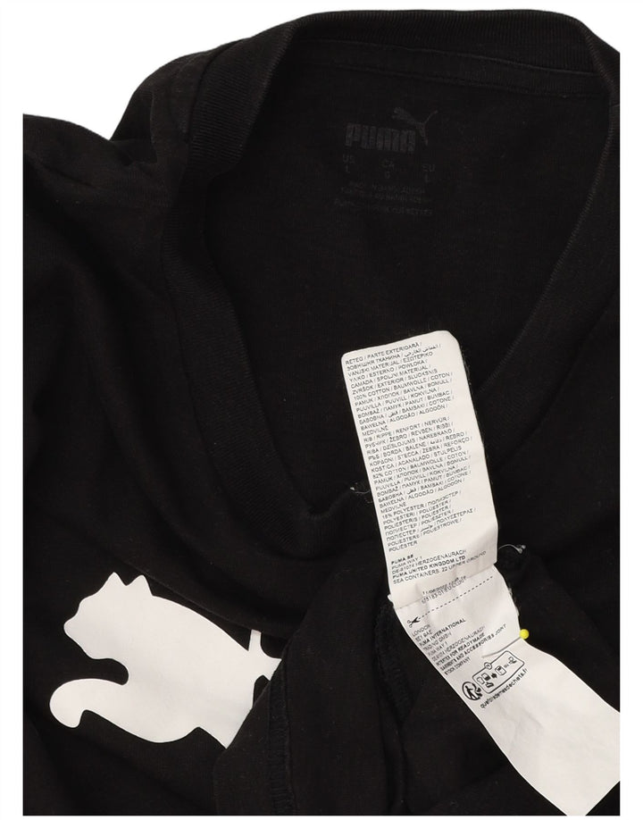Tricou grafic Puma pentru bărbați Top mare din bumbac negru