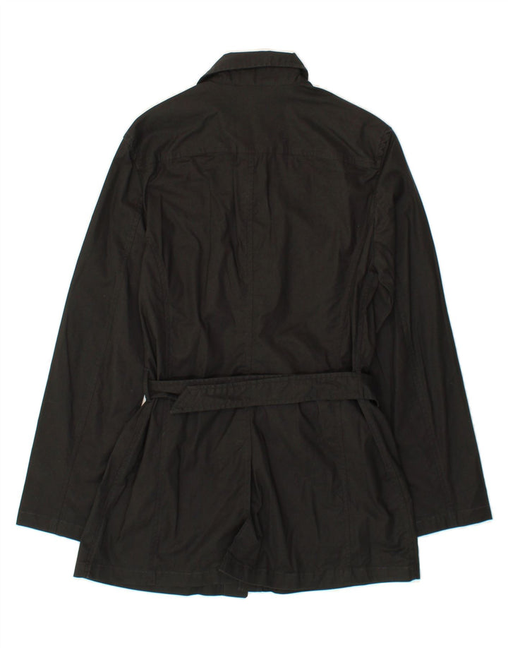 STEFANEL Womens Utility Jacket UK 12 Medium Black Cotton Vintage Stefanel and Second-Hand Stefanel from Messina Hembry 