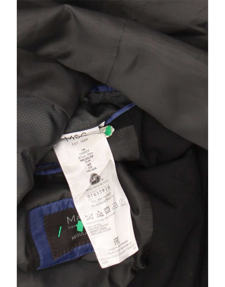 Sacou Marks & Spencer pentru bărbați cu 2 nasturi, UK 38, lână neagră medie