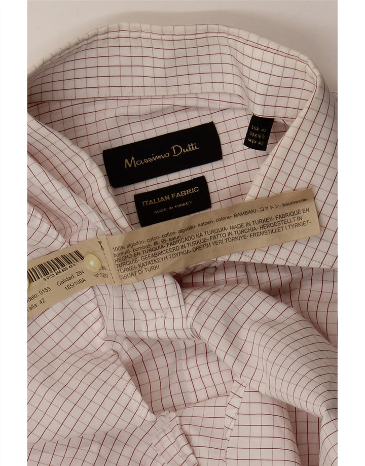 Cămașă Massimo Dutti pentru bărbați EU 42, bumbac cu carouri albe mari