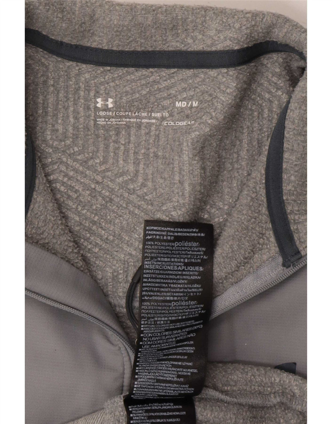 Under Armour Mens Cold Gear Zip Gât Pulover Trening Top Gri mediu