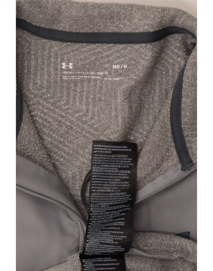 Under Armour Mens Cold Gear Zip Gât Pulover Trening Top Gri mediu