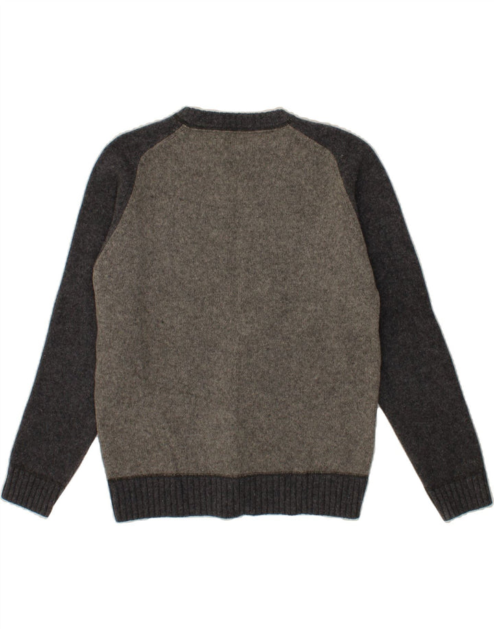 LEVI'S Pulover pentru bărbați cu decolteu rotund, mare, gri, lână de miel color bloc