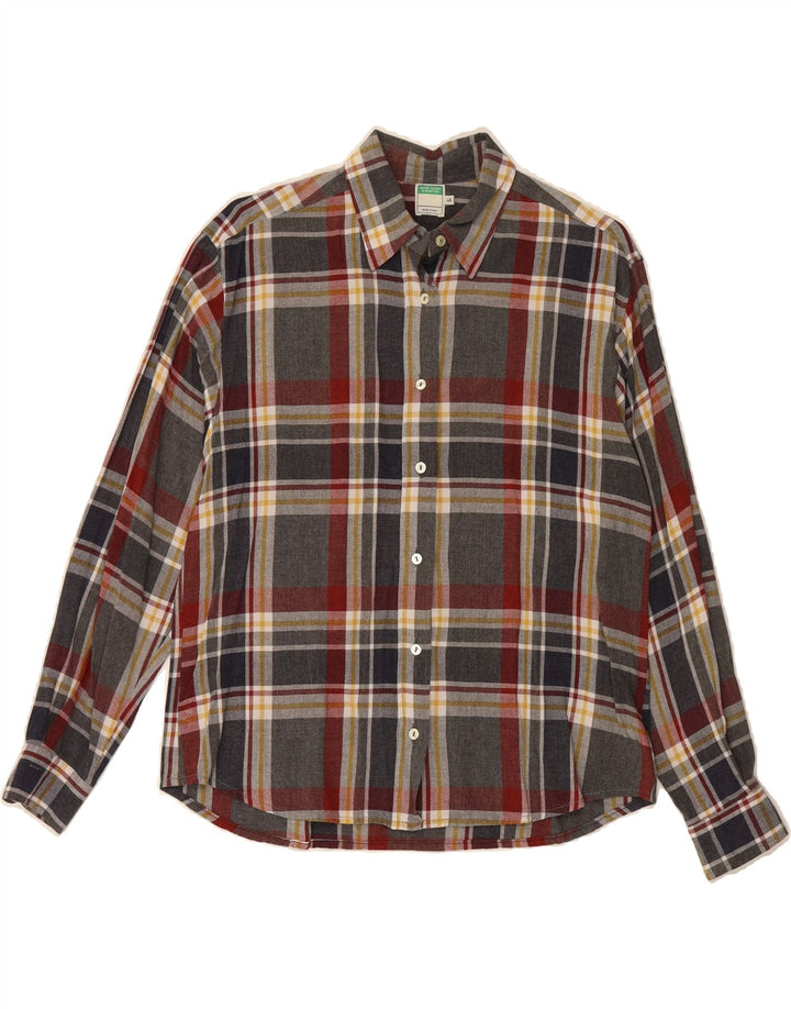 BENETTON Womens Shirt IT 46 Large Multicoloured Check Viscose Vintage Benetton and Second-Hand Benetton from Messina Hembry 