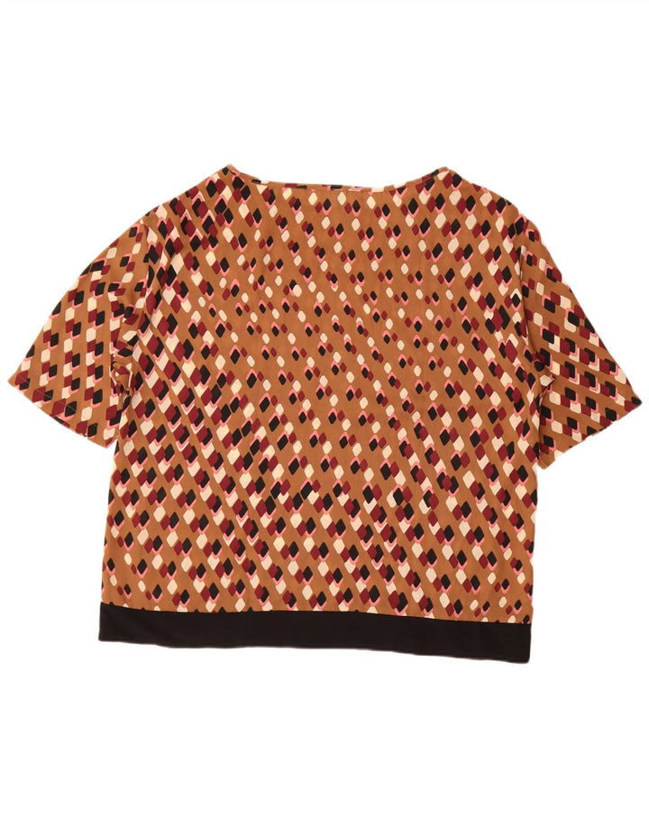 Bluză Benetton pentru femei UK 16 Large Brown Geometric