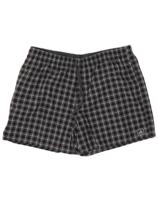 Adidas Mens Swimming Shorts XL Navy Blue Check Polyester
