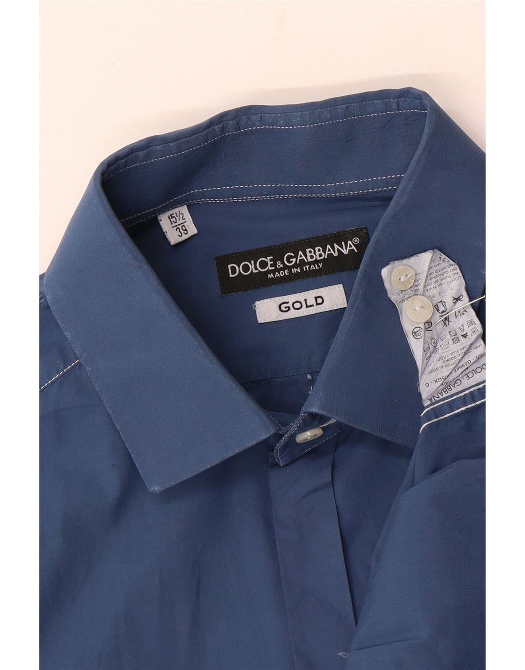 Cămașă pentru bărbați Dolce & Gabbana Mărimea 15 1/2 39 Bumbac albastru mediu