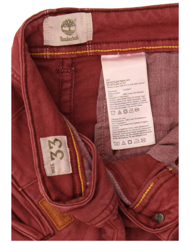 Pantaloni scurți din denim pentru bărbați Timberland W33 Bumbac Burgundy mediu