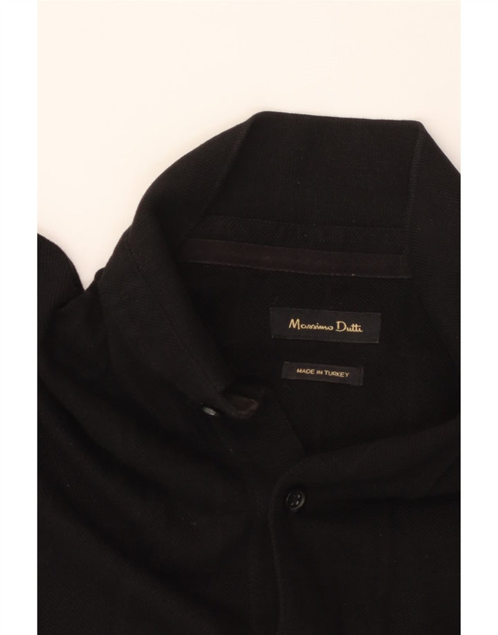 Tricou polo pentru bărbați MASSIMO DUTTI, mediu negru