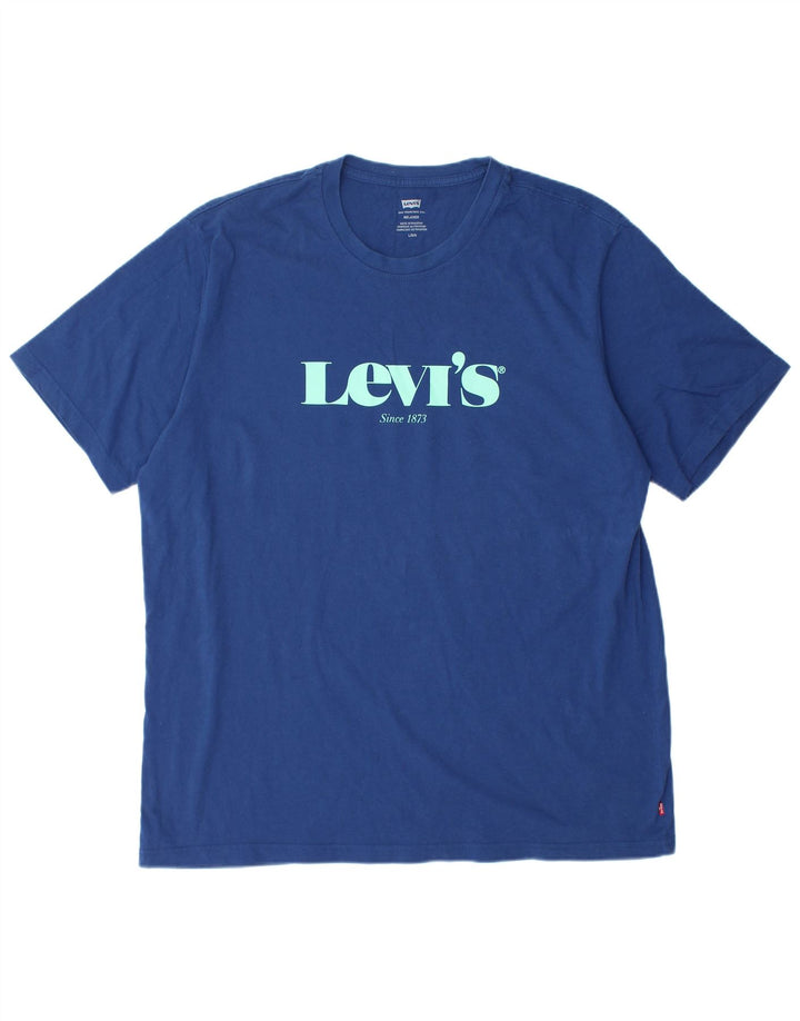 Tricou cu grafic relaxat pentru bărbați LEVI'S Top mare bleumarin