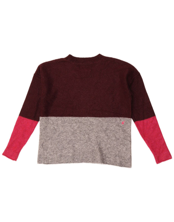 White Stuff Pulover de damă crop cu decolteu rotund din Marea Britanie 10 Mic Bordeaux