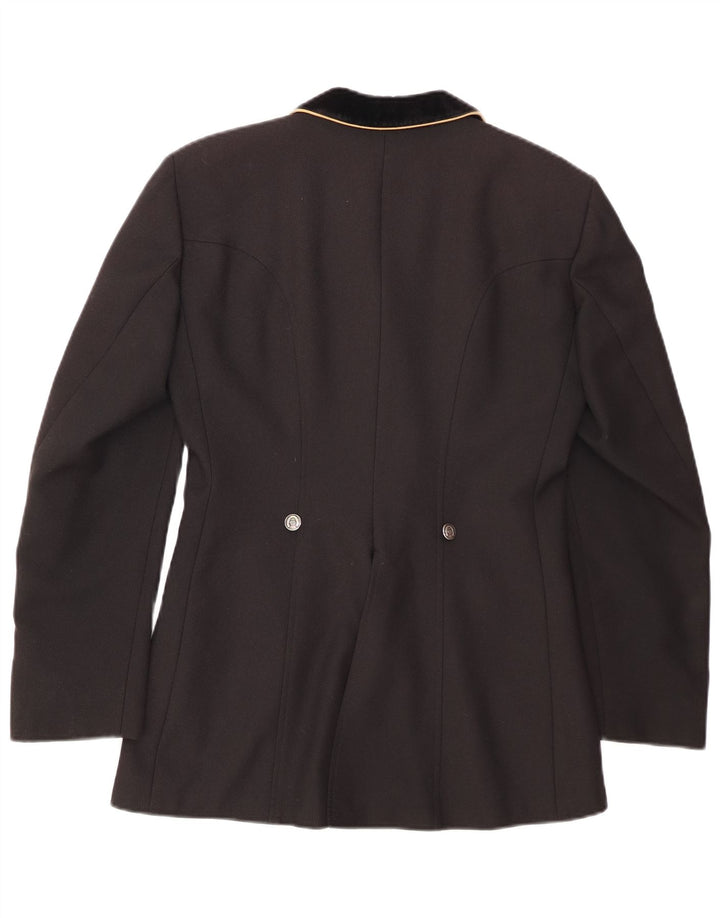 Jachetă pentru femei VINTAGE cu 4 nasturi, UK 12 Poliester mediu negru