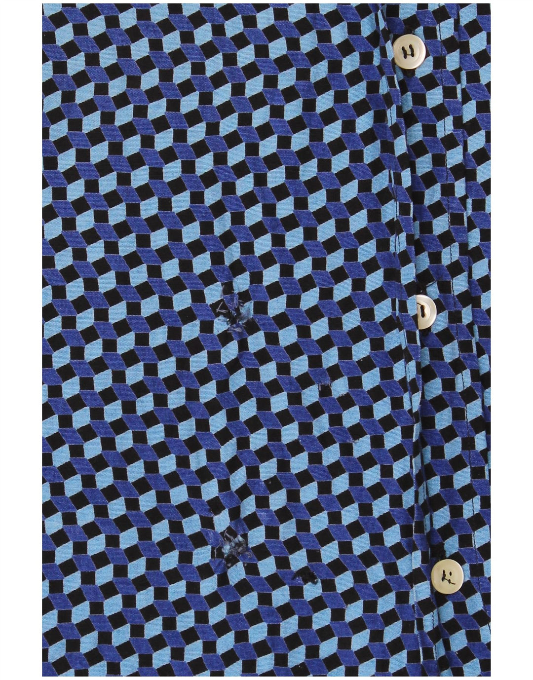 Cămașă Vintage pentru bărbați cu mânecă scurtă 2XL albastru geometric