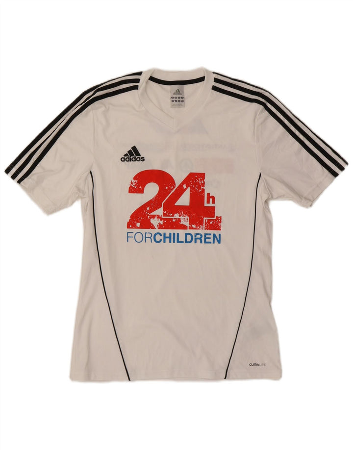 Tricou cu grafic Climalite ADIDAS pentru bărbați Top mic poliester alb