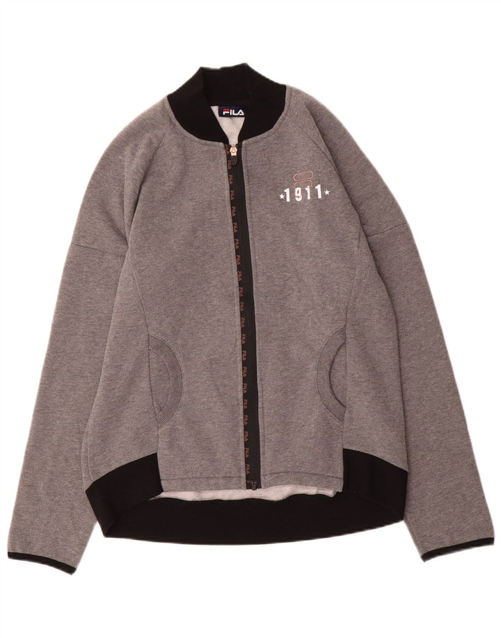 Jachetă de trening Fila Regular Fit pentru femei UK 18 XL Gri Colorblock
