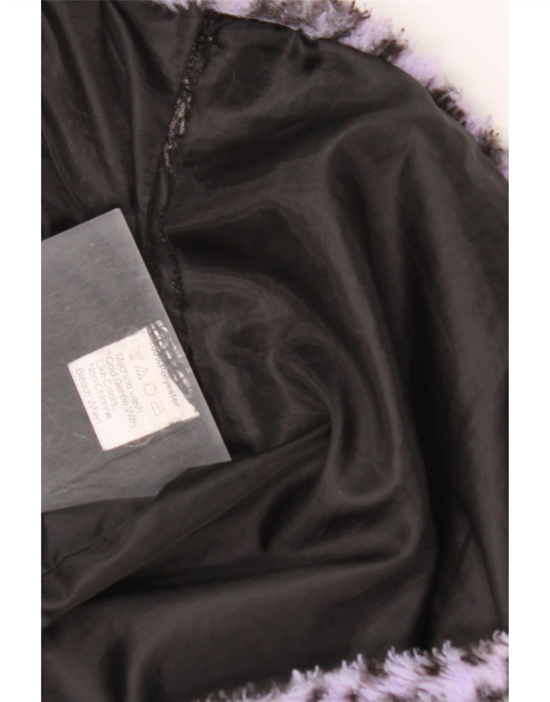 Jachetă bomber din blană artificială pentru femei VINTAGE UK 18 XL violet cu imprimeu animal