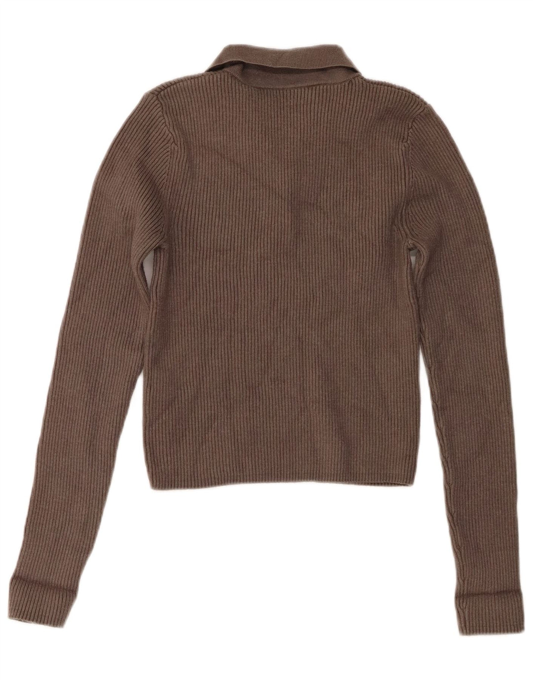 Pulover pentru femei Zara, cu gât polo, UK 12, viscoză, gri mediu