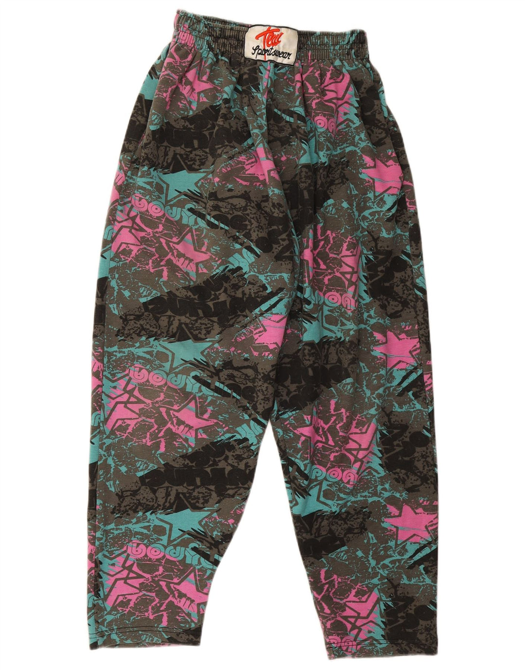 Pantaloni de trening vintage pentru femei UK 16 mari, multicolori, retro