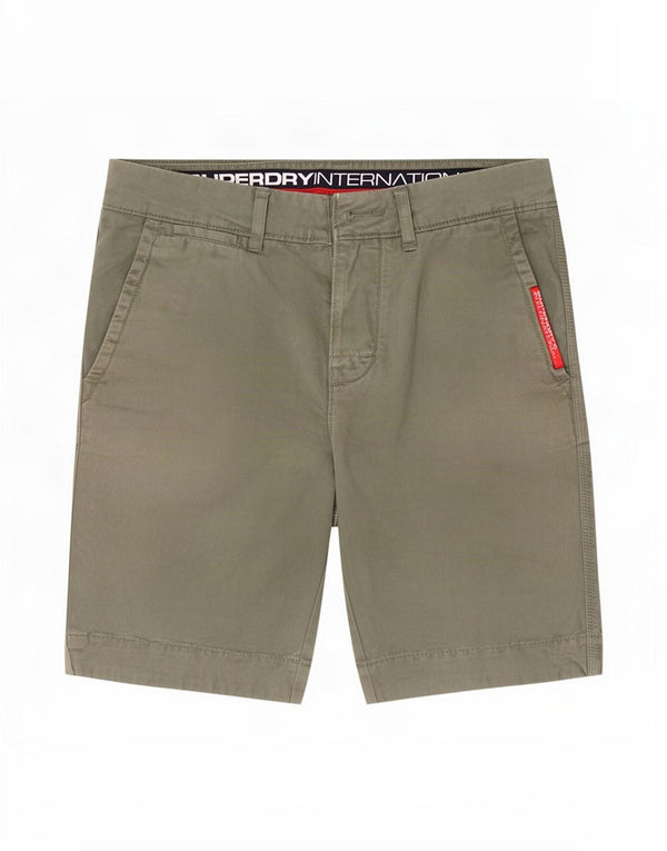 Pantaloni scurți chino pentru bărbați Superdry Medium W30, bumbac verde