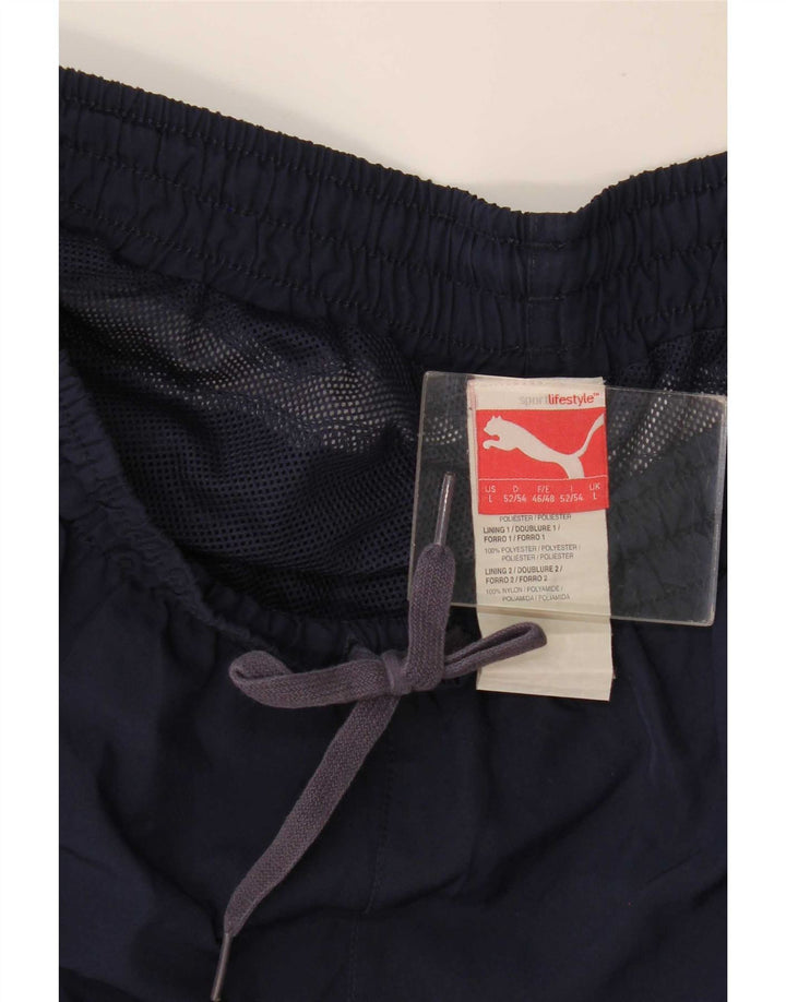 Pantaloni de trening Puma pentru bărbați cu grafică, mari, poliester, albastru