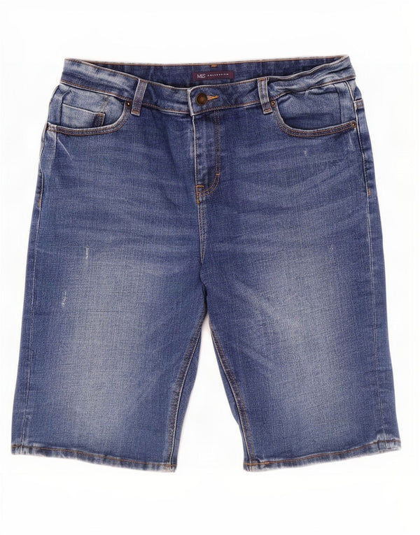 Pantaloni scurți din denim pentru femei Marks & Spencer UK 12 Medium W30 Bumbac albastru