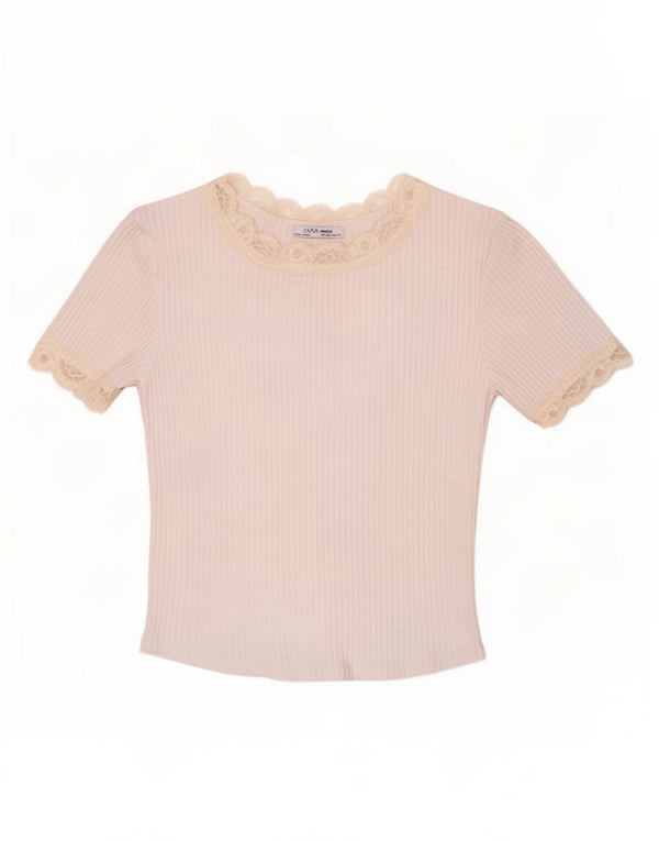 Bluză Crop Top Trafaluc pentru femei Zara UK 12 Medium White