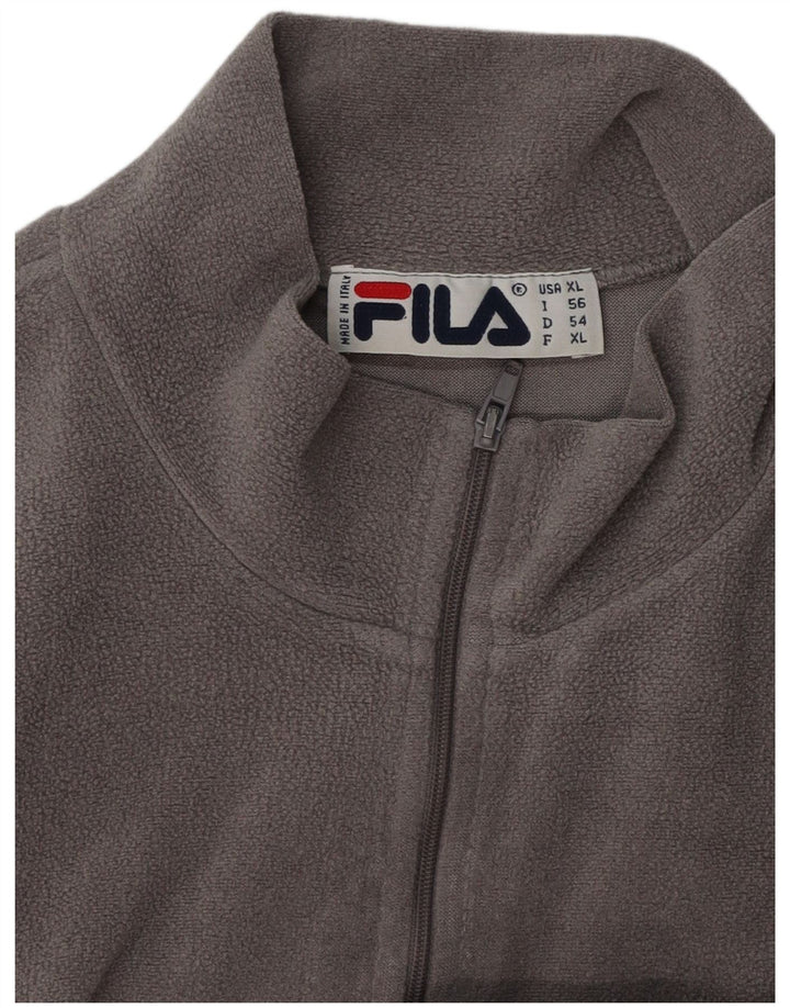Pulover FILA pentru bărbați, cu fermoar și gât, XL, gri