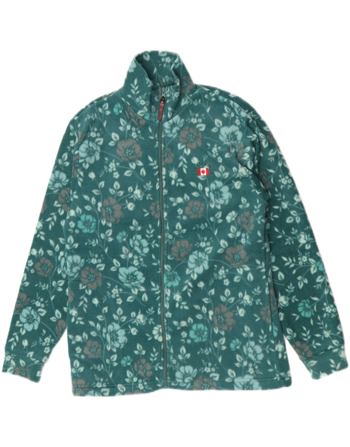 Jachetă din lână Canada Logan pentru femei UK 18 XL Verde Poliester floral