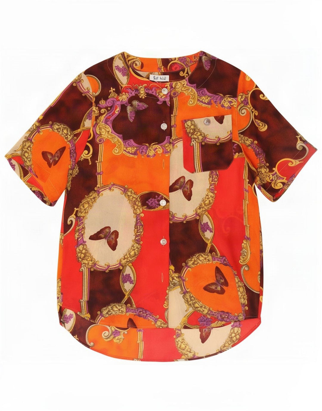 Bluză de cămașă cu model abstract pentru femei UK 10 Small Multicolor