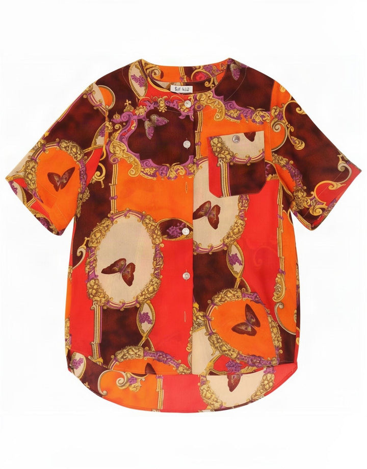 Bluză de cămașă cu model abstract pentru femei UK 10 Small Multicolor