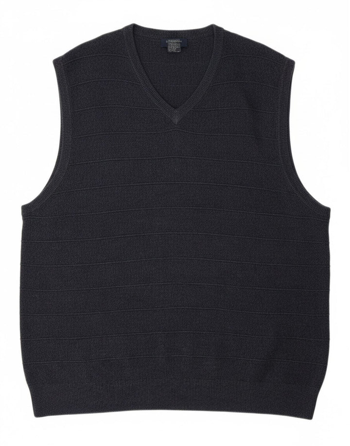 DOCKERS Mens Vest Tank Top 2XL Navy Blue Acrylic