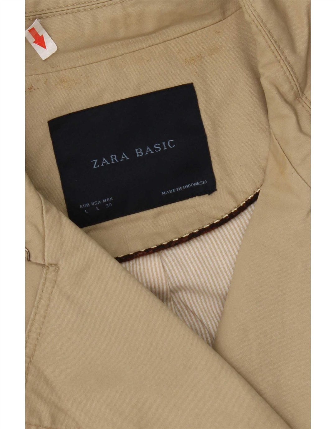 Trench pentru femei Zara UK 16 mare, bej, bumbac
